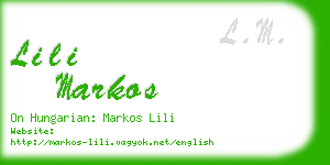 lili markos business card